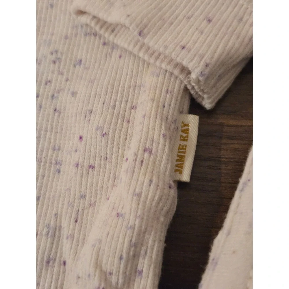 Jamie Kay‎ Kids 1Y Organic Cotton Ribbed Bodysuit Shorts Headband Set Speckled